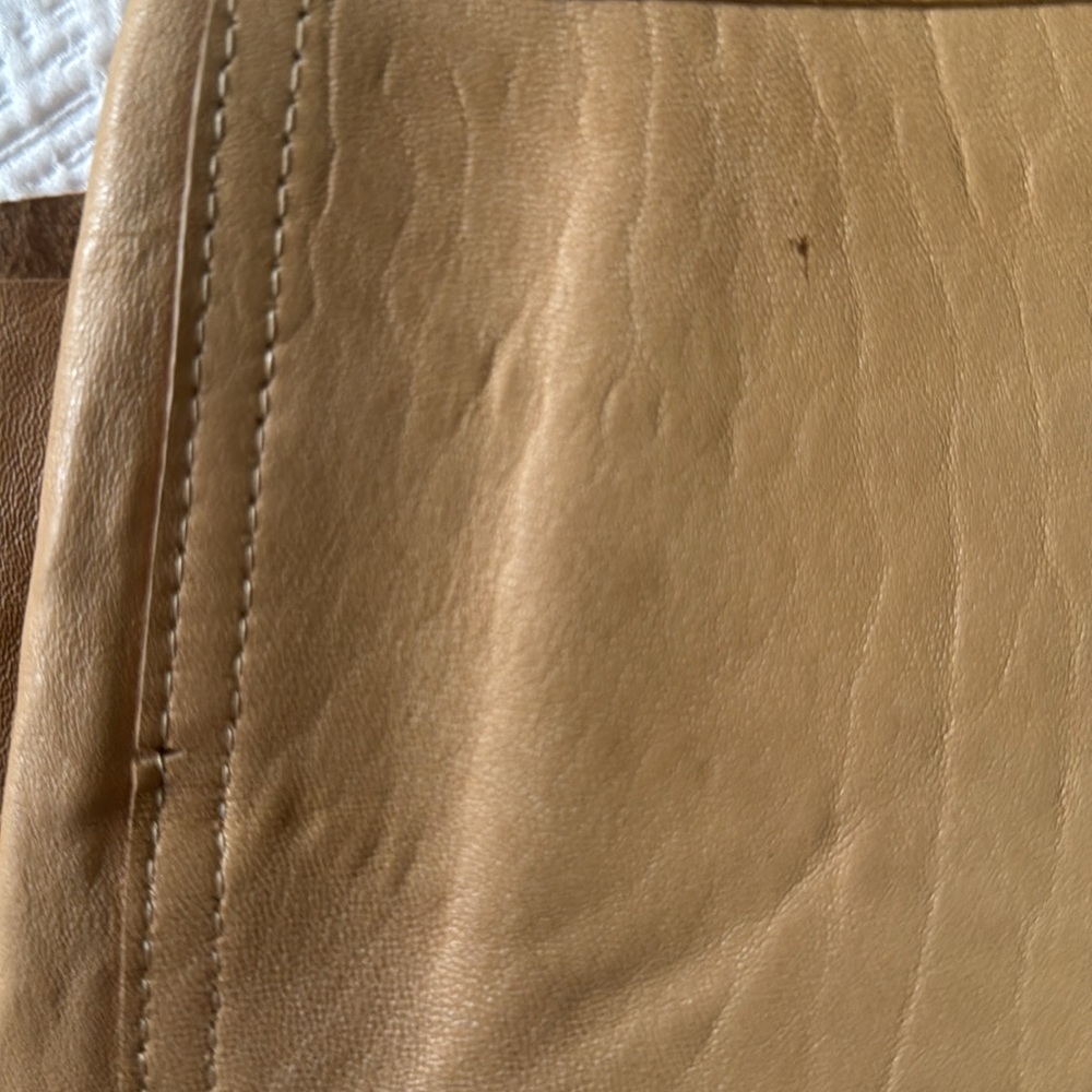 Vintage 70’s suede/leather Reversible A-line Midi Skirt. Snap button front. M - Picture 13 of 13